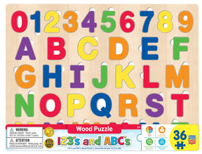 Educational ABC123 36 Piece Real Wood Jigsaw Puzzle