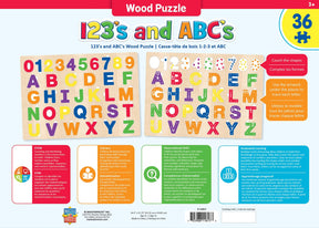 Educational ABC123 36 Piece Real Wood Jigsaw Puzzle