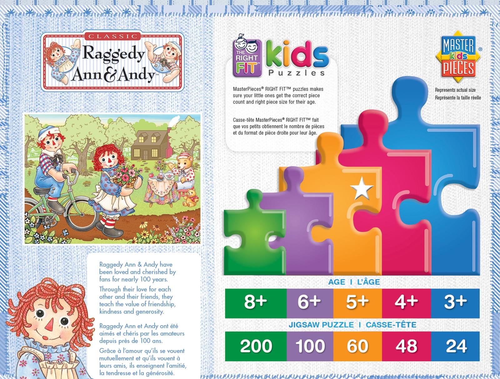 Raggedy Ann & Andy Bike Ride 60 Piece Jigsaw Puzzle