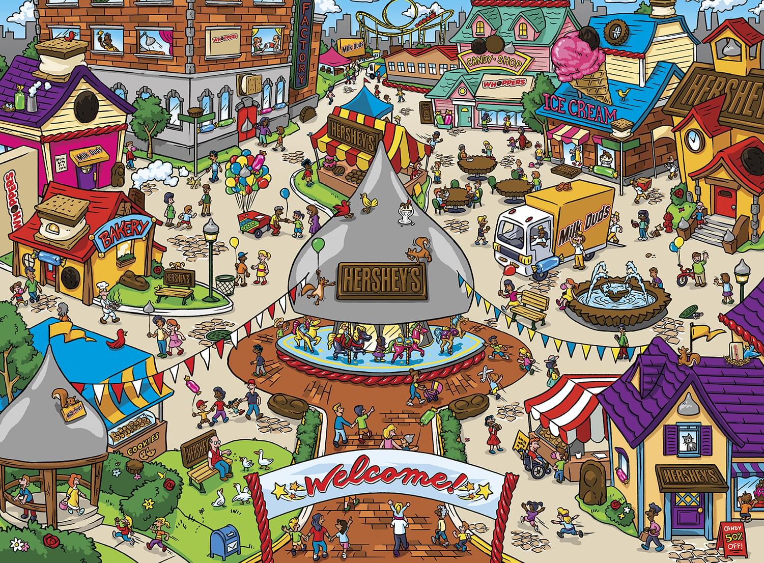 Things to Spot in Hersheyville 101 Piece Jigsaw Puzzle