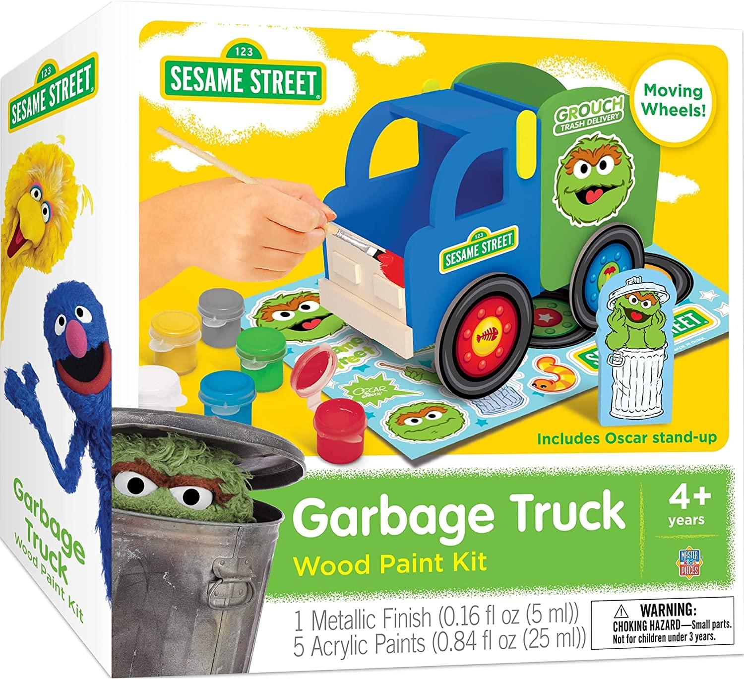 Sesame Street Garbage Truck Wood Paint Kit