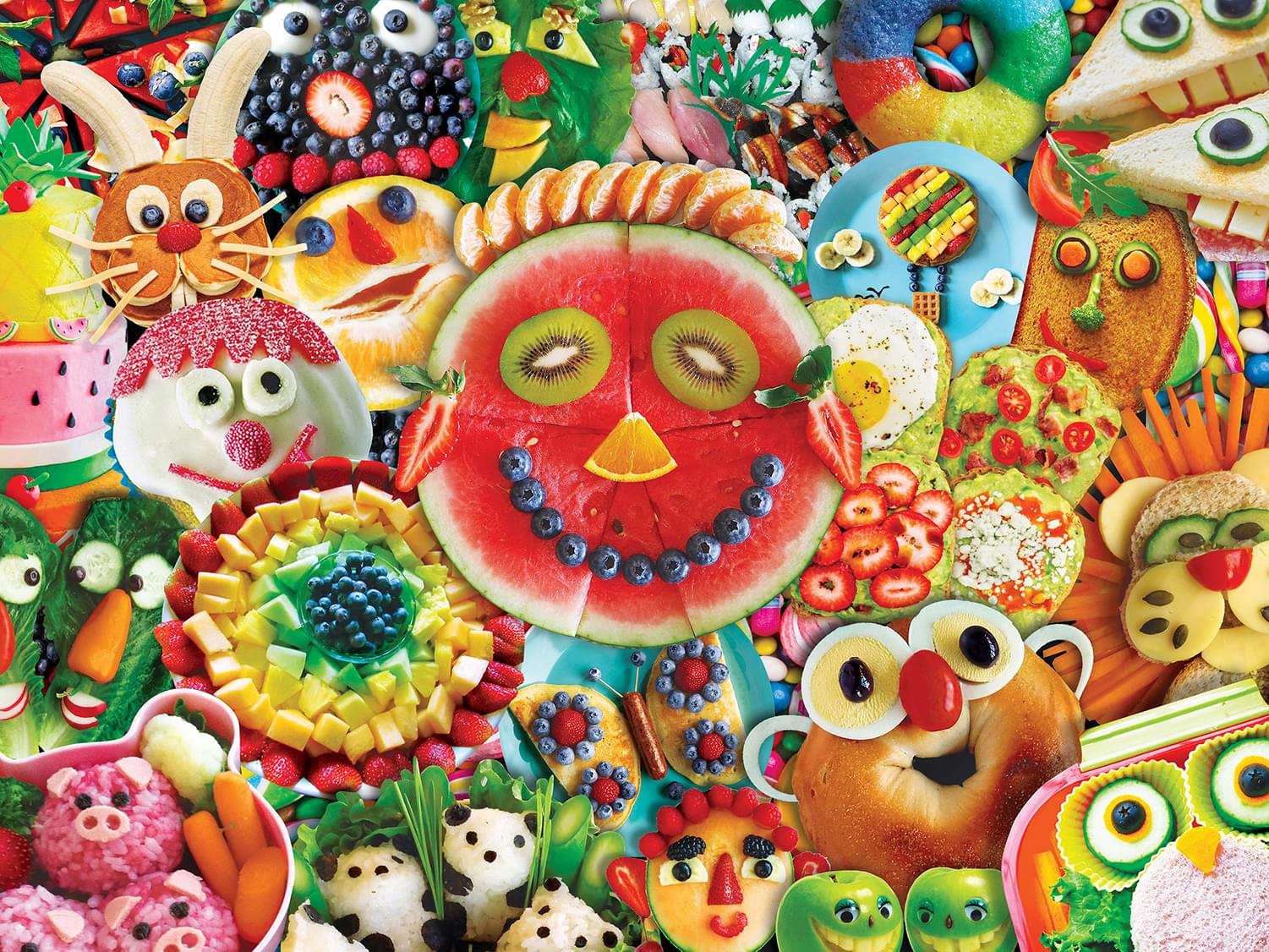 Funny Face Food 300 Piece Large EZ Grip Jigsaw Puzzle