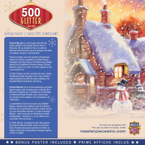 Snowman Cottage 500 Piece Glitter Jigsaw Puzzle