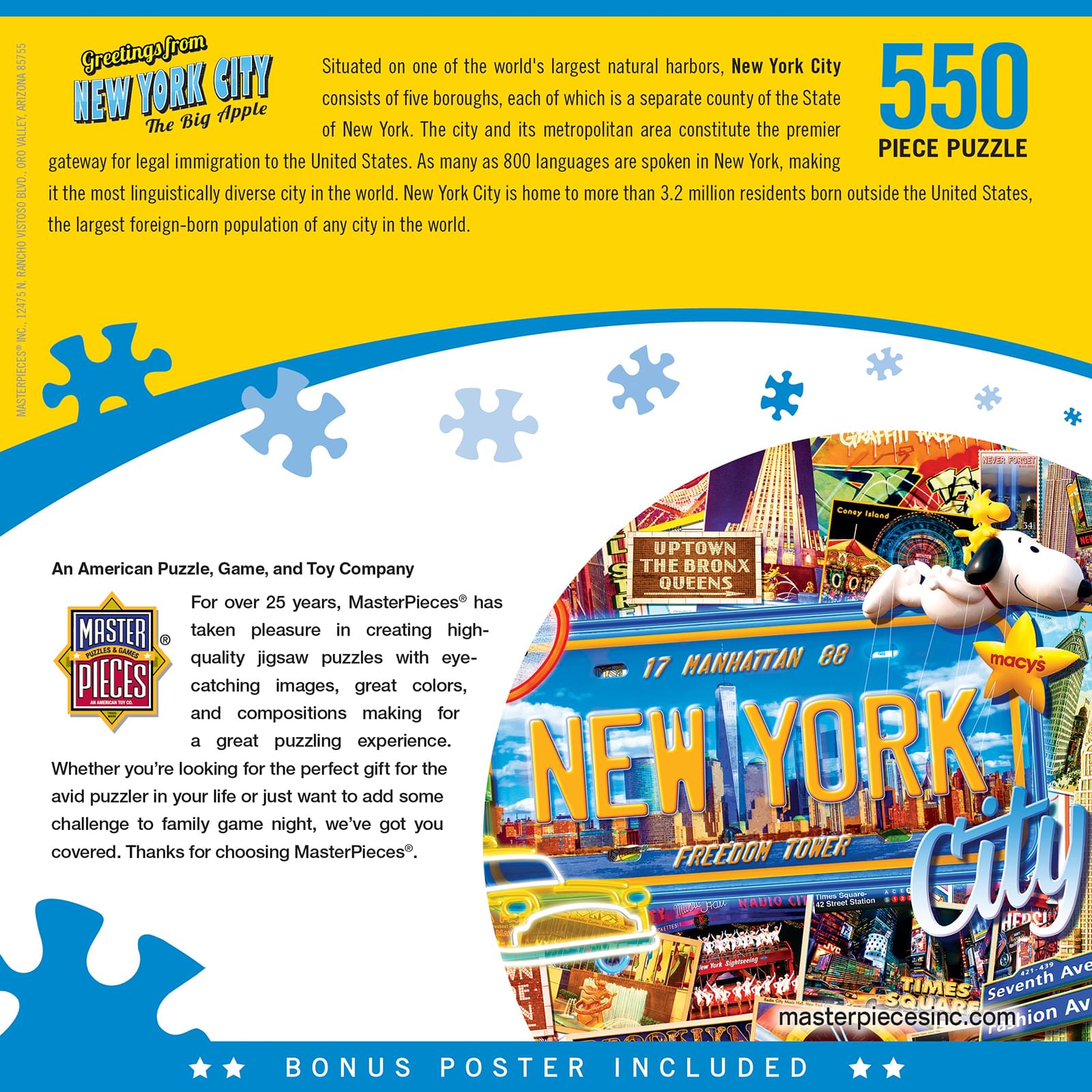 Greetings From New York 550 Piece Jigsaw Puzzle