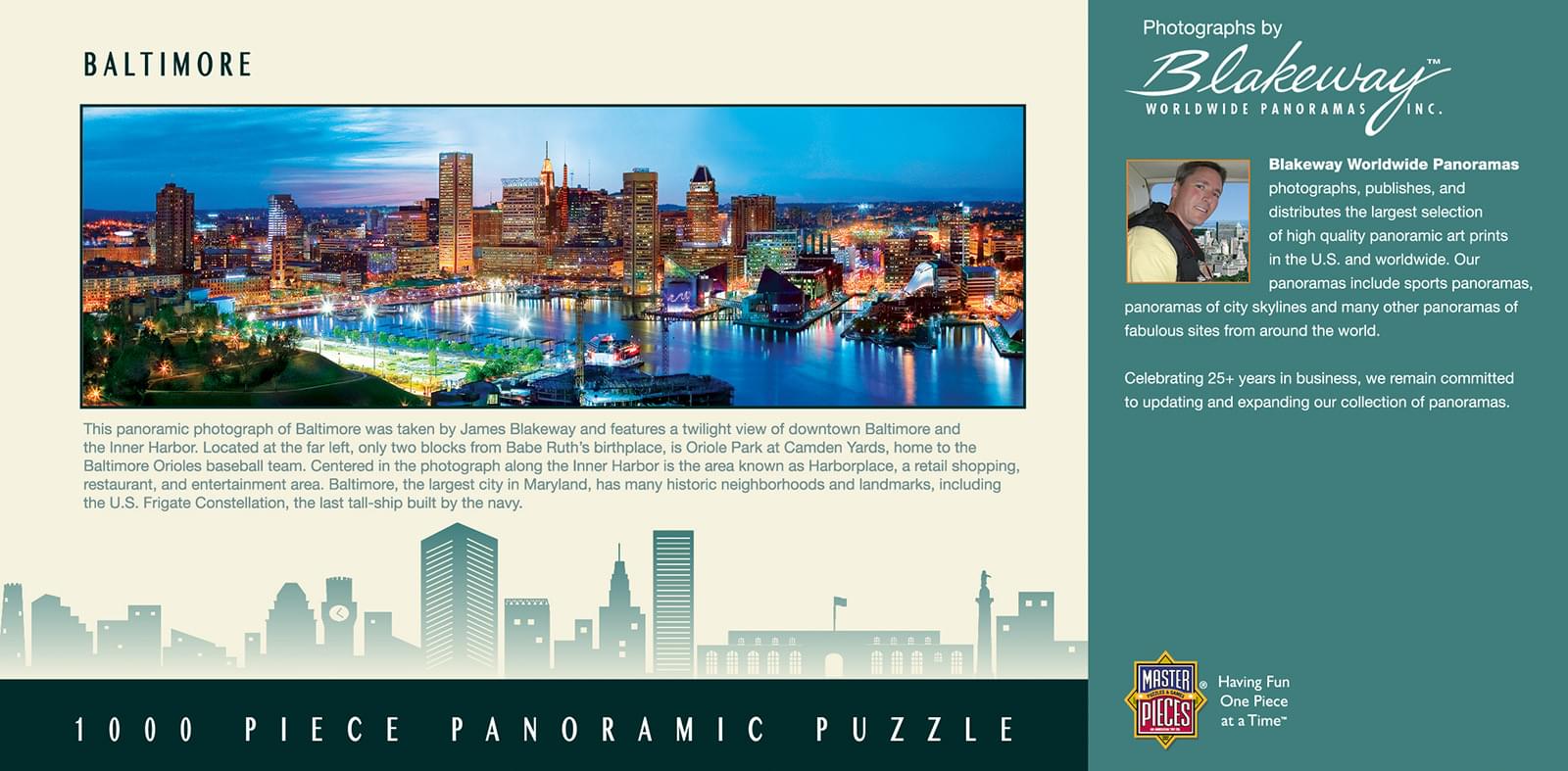 Downtown Baltimore Maryland 1000 Piece Panoramic Jigsaw Puzzle