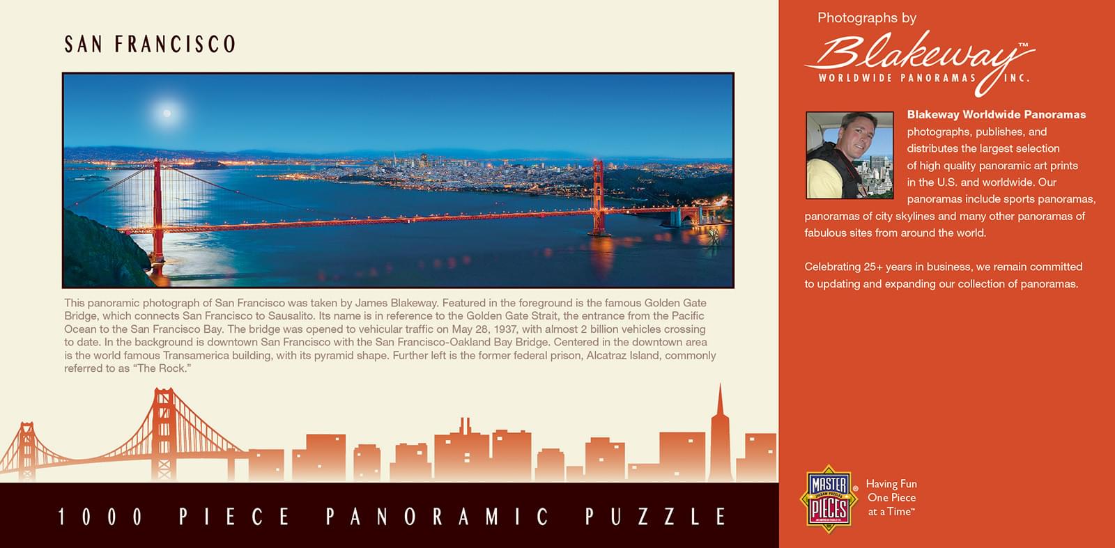 San Francisco California 1000 Piece Panoramic Jigsaw Puzzle