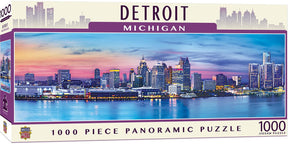 Downtown Detroit Michigan 1000 Piece Panoramic Jigsaw Puzzle