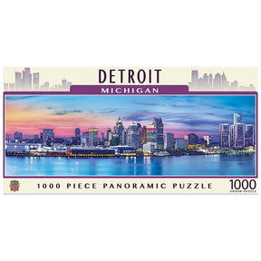 Downtown Detroit Michigan 1000 Piece Panoramic Jigsaw Puzzle