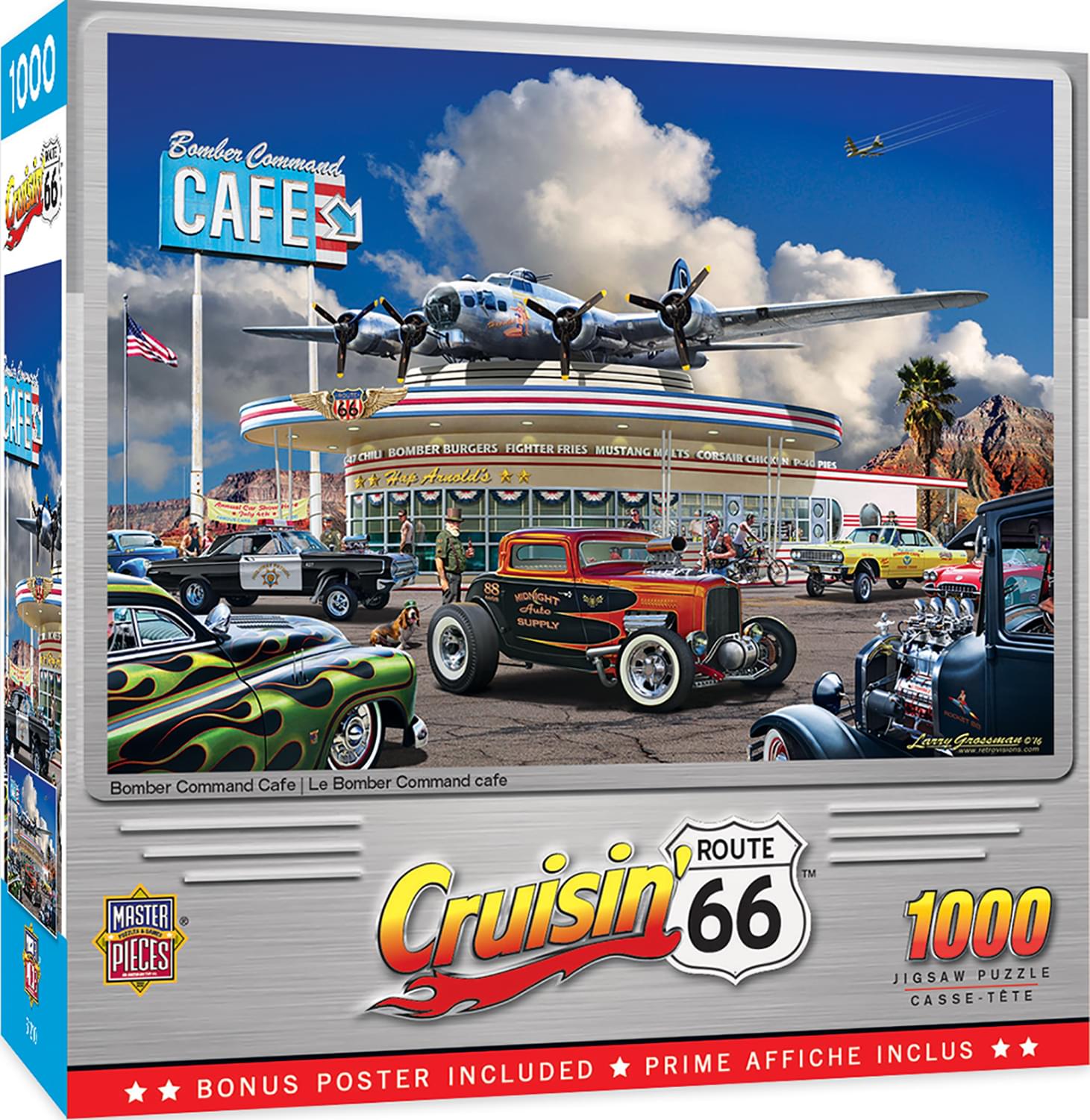 Cruisin Route 66 Bomber Command Café 1000 Piece Jigsaw Puzzle