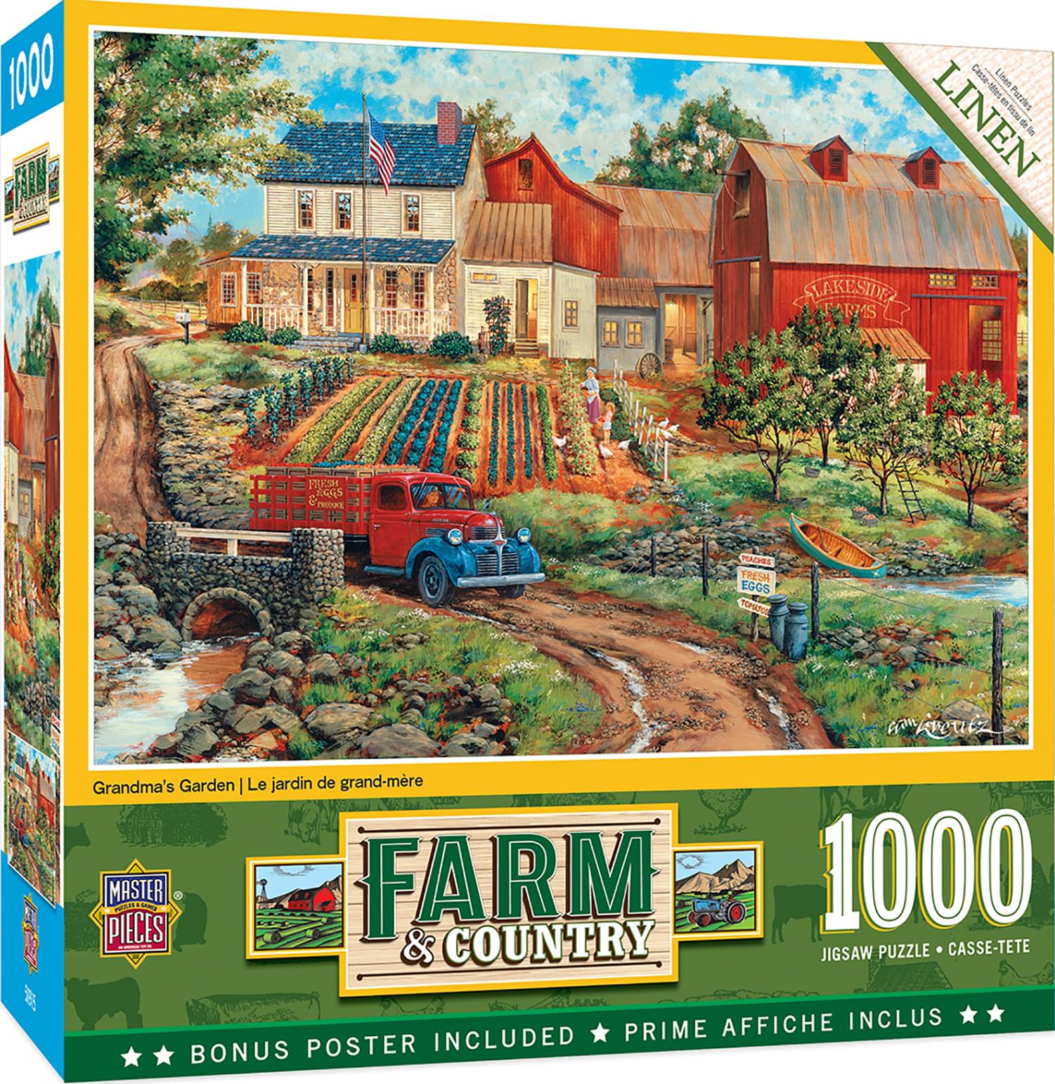 Grandmas Garden 1000 Piece Linen Jigsaw Puzzle