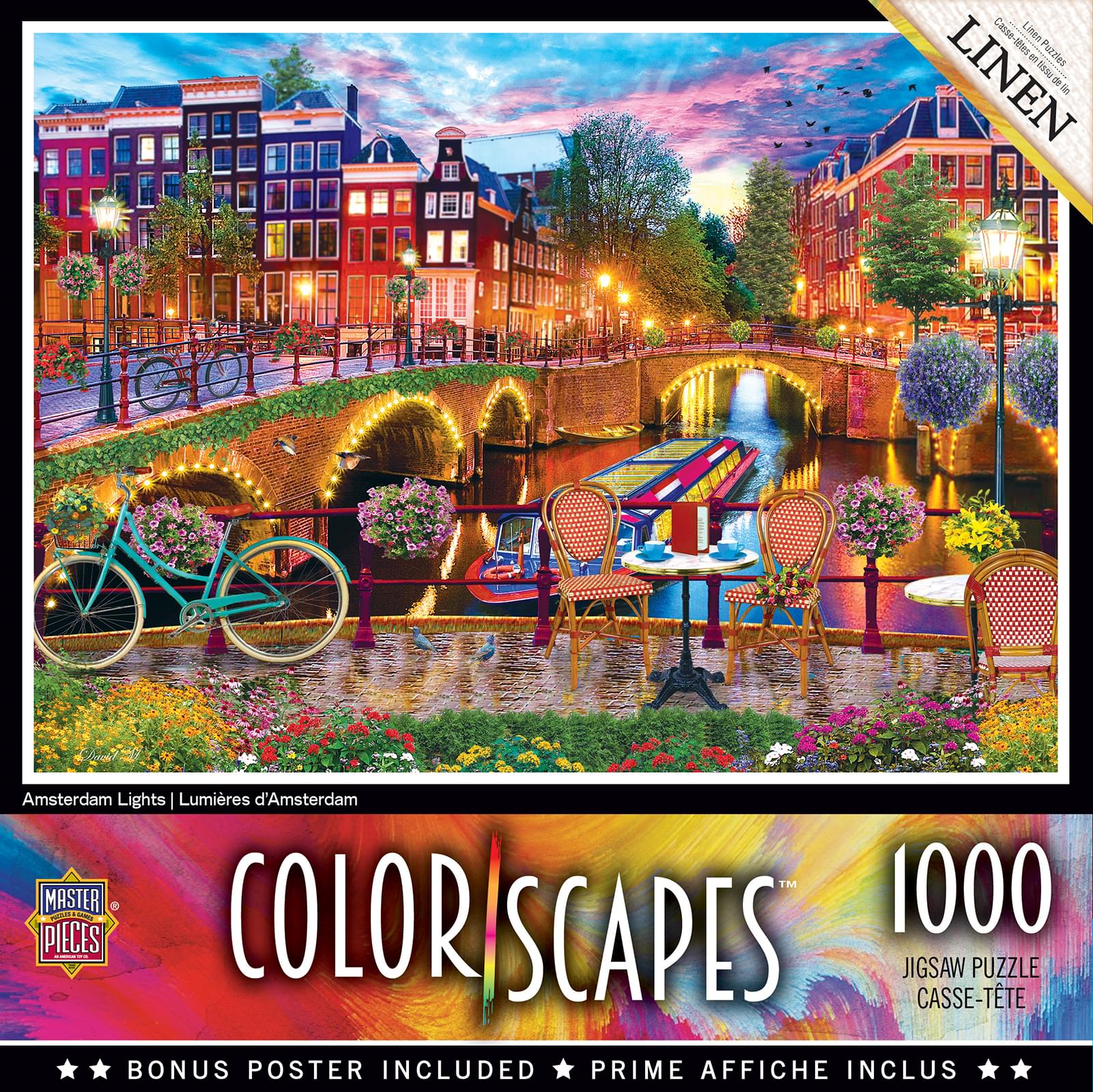 Colorscapes Amsterdam Lights 1000 Piece Linen Jigsaw Puzzle