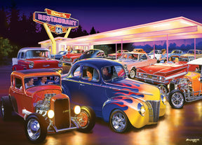 Cruisin Route 66 Friday Night Hot Rods 1000 Piece Jigsaw Puzzle