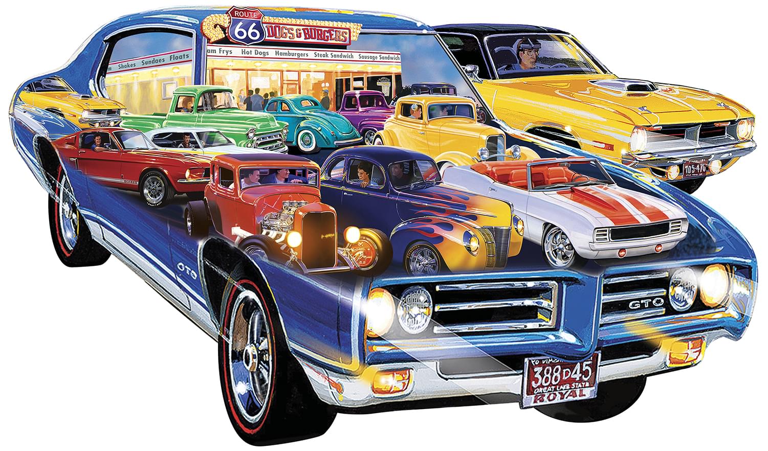 Hot Rods Shape 1000 Piece Jigsaw Puzzle