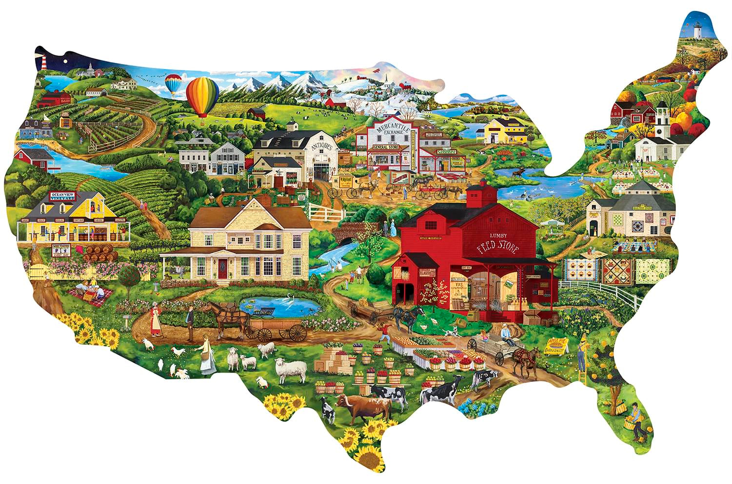 United States Shape 1000 Piece Jigsaw Puzzle