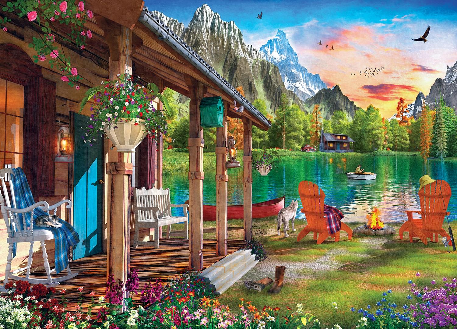 Evening on the Lake 1000 Piece Jigsaw Puzzle