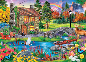 Stoney Brook Cottage 1000 Piece Linen Jigsaw Puzzle