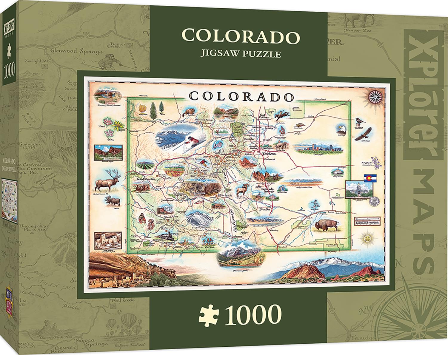 Xplorer Maps Colorado 1000 Piece Jigsaw Puzzle