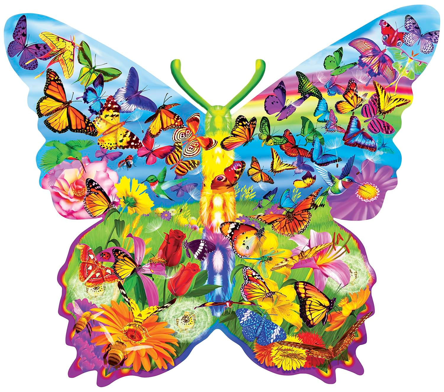 Butterfly Shape 1000 Piece Jigsaw Puzzle