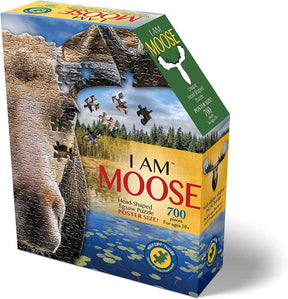 I AM Moose 700 Piece Animal Head-Shaped Jigsaw Puzzle