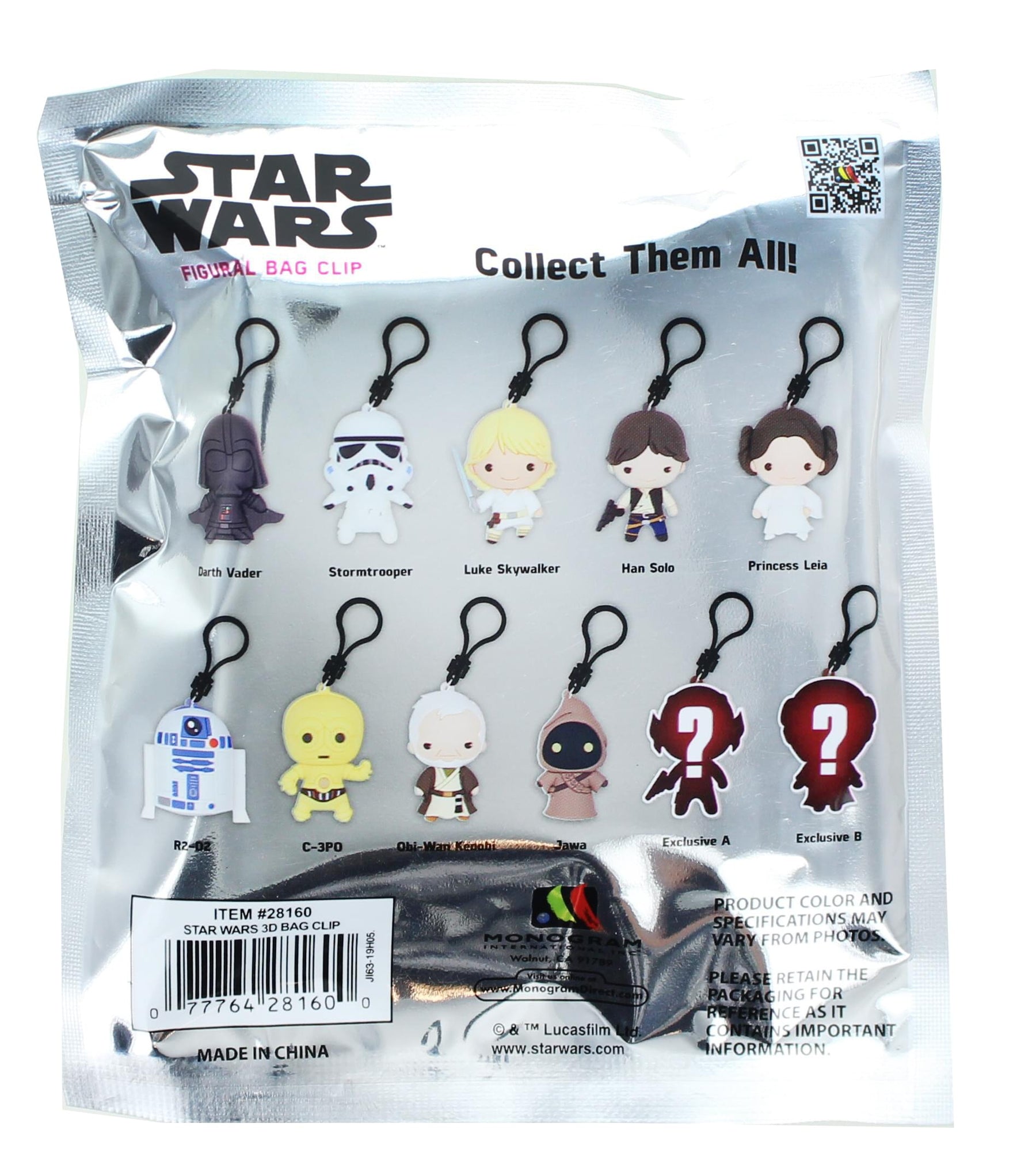 Star Wars Series 1 Blind Bagged 3D Foam Figural Bag Clip | 1 Random