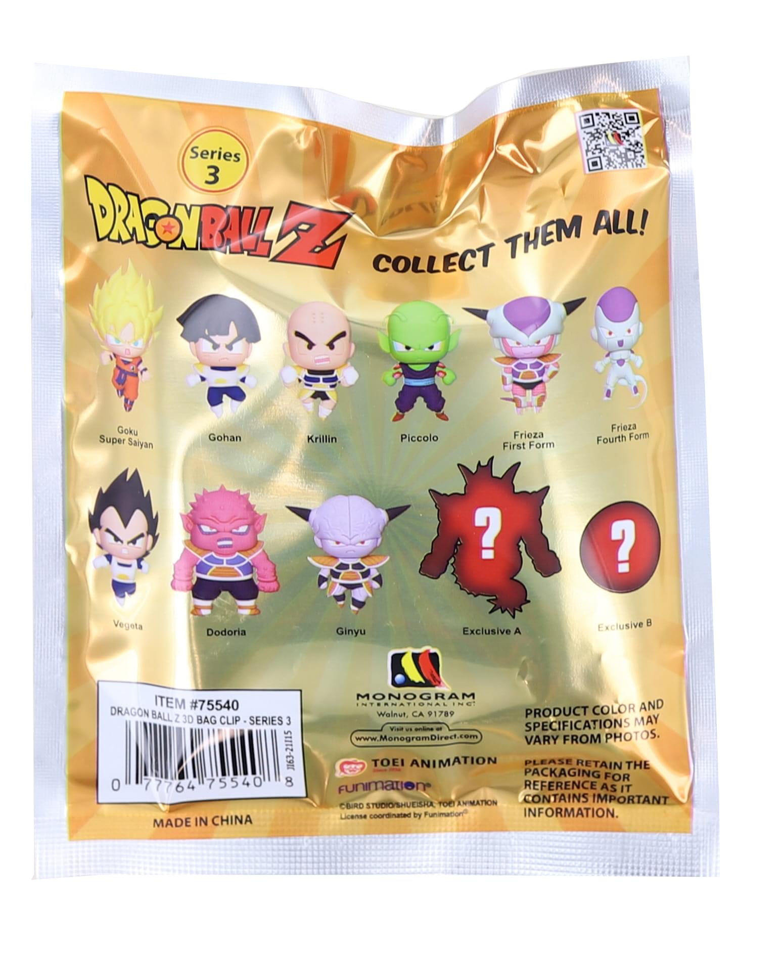 Dragon Ball Z Series 3 3D Foam Bag Clip | One Random