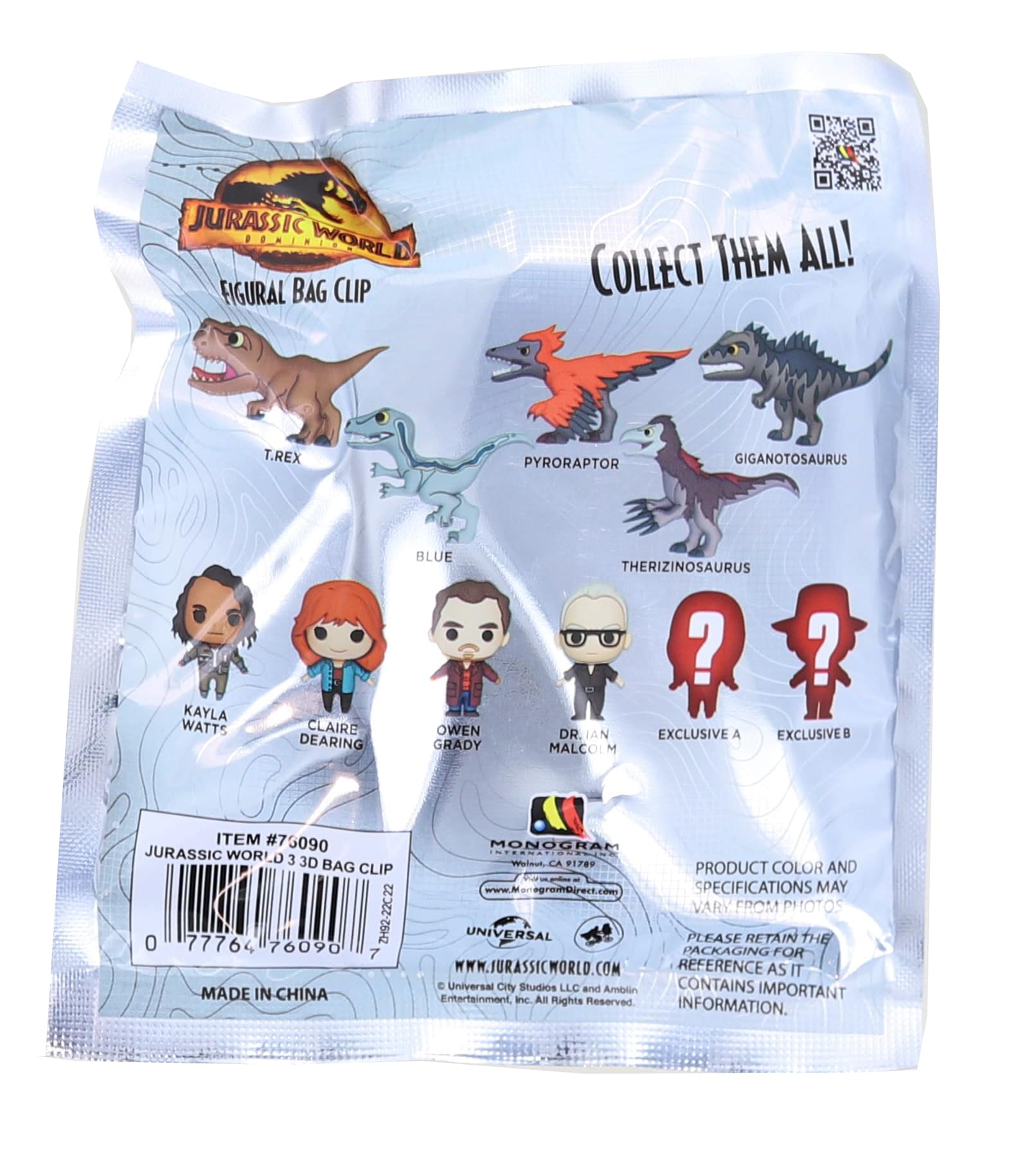 Jurassic World Blind Bag 3D Foam Bag Clip | One Random