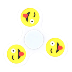 Emoji Solid Color Fidget Spinner | White with Wink/Tongue