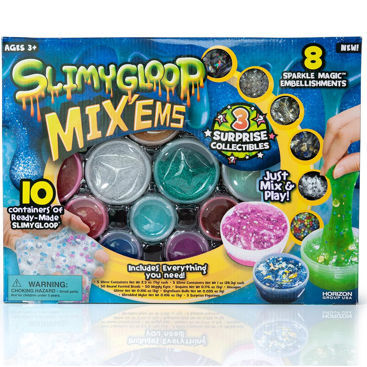 SLIMYGLOOP Mix'EMS Twists Unicorn Milkshake, Metallic Slime, Scented Butter  Slime, Add-Ins, Embellishments, Foam Balls, Glitter by Horizon Group USA