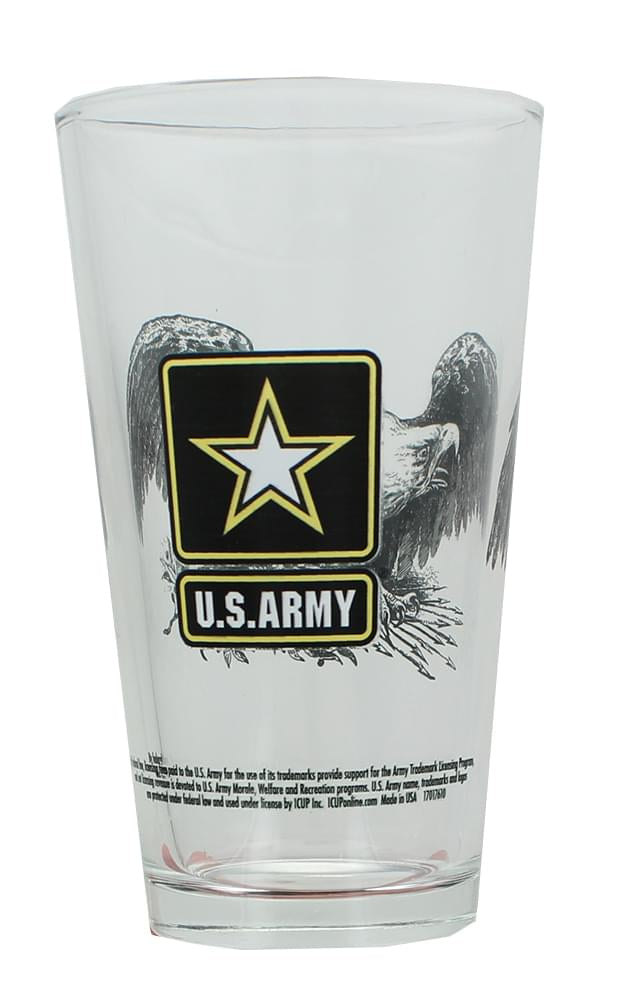 U.S. Army Eagle Crest Badge 16oz Pint Glass, Set of 4