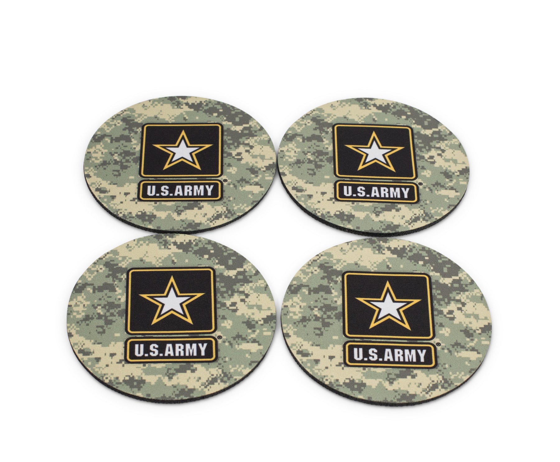 Cool U.S. Army Themed 4-Piece Drink Absorbent Coaster Pads Set for Home Kitchen