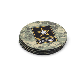 Cool U.S. Army Themed 4-Piece Drink Absorbent Coaster Pads Set for Home Kitchen