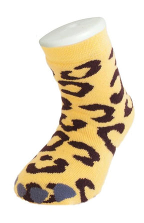 Kids Wild Slipper Socks: Leopard