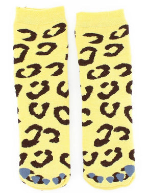 Kids Wild Slipper Socks: Leopard