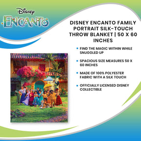 Disney Encanto Family Portrait Silk-Touch Throw Blanket | 50 x 60 Inches