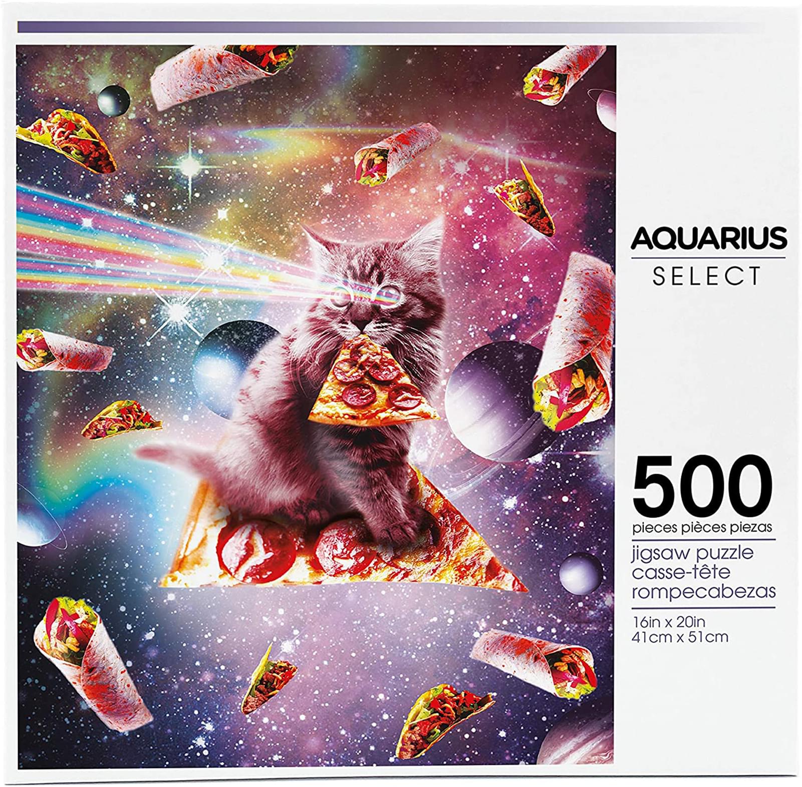 Random Galaxy Pizza Cat 500 Piece Jigsaw Puzzle