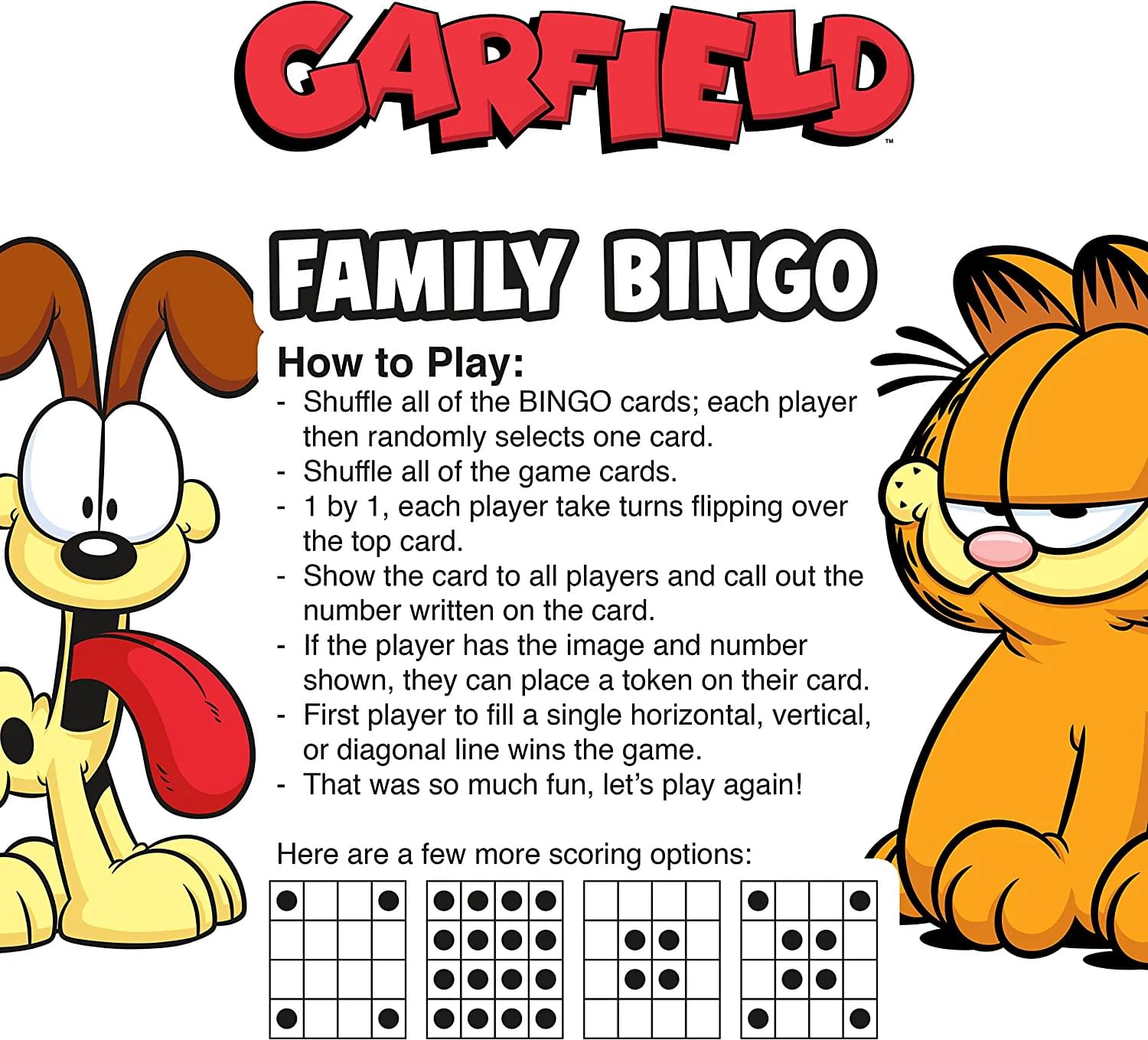 Garfield Family Bingo