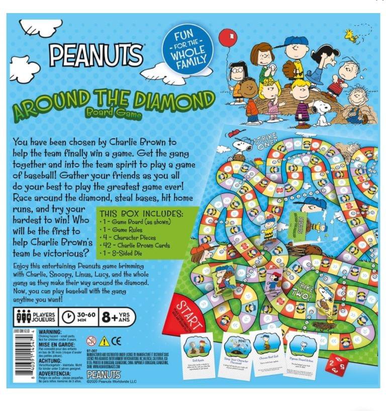 Peanuts Around The Diamond Family Board Game | 2-4 Players