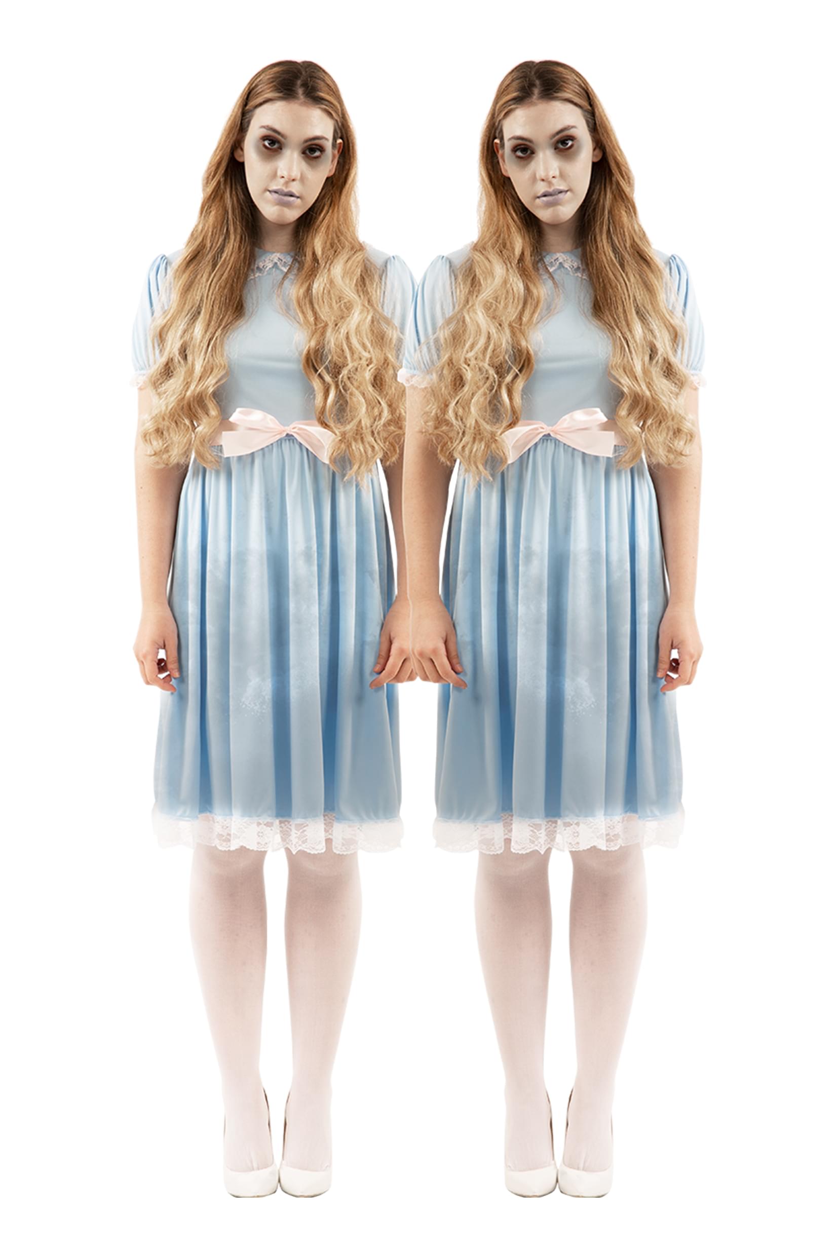 Halloween Costume The Shining Lisa & Louise Grady Twins Blue Dress  Adult / Kids