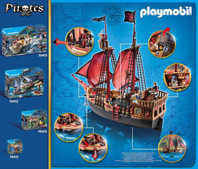 Playmobil Pirates 70411 Skull Pirate Ship 132 Piece Set