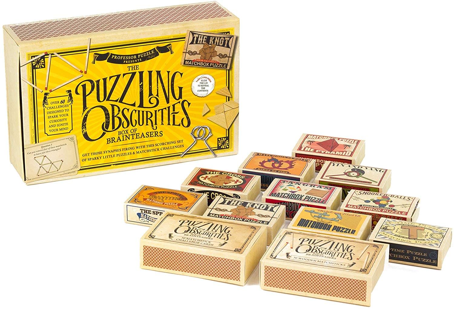 The Obscurities Box of Brain Teasers | 10 Matchbox Puzzles & 50 Challenges