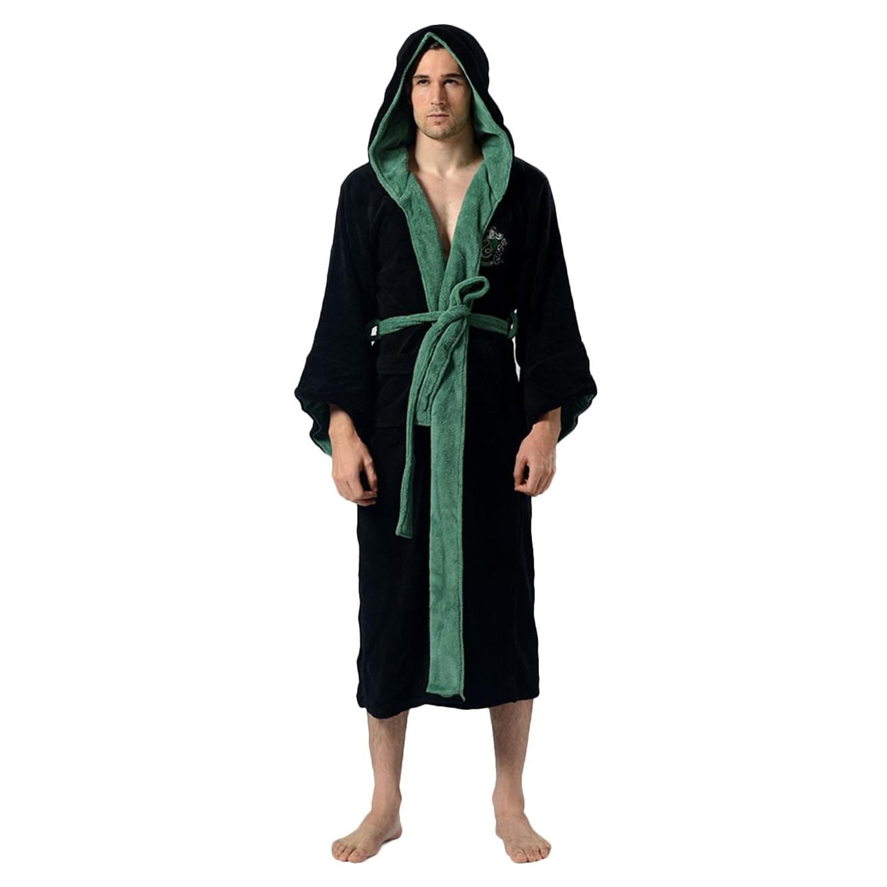 Harry Potter Slytherin Hooded Bathrobe for Adults | One Size Fits Most