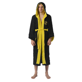 Harry Potter Hufflepuff Hooded Bathrobe for Adults | One Size Fits Most