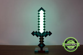 Minecraft Diamond Sword 14 Inch USB Desk LED Bedside Night Light Lamp for Gamers