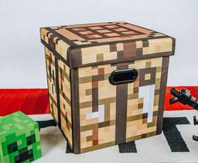 Minecraft Crafting Table Storage Bin Cube Organizer with Lid | 15 Inches