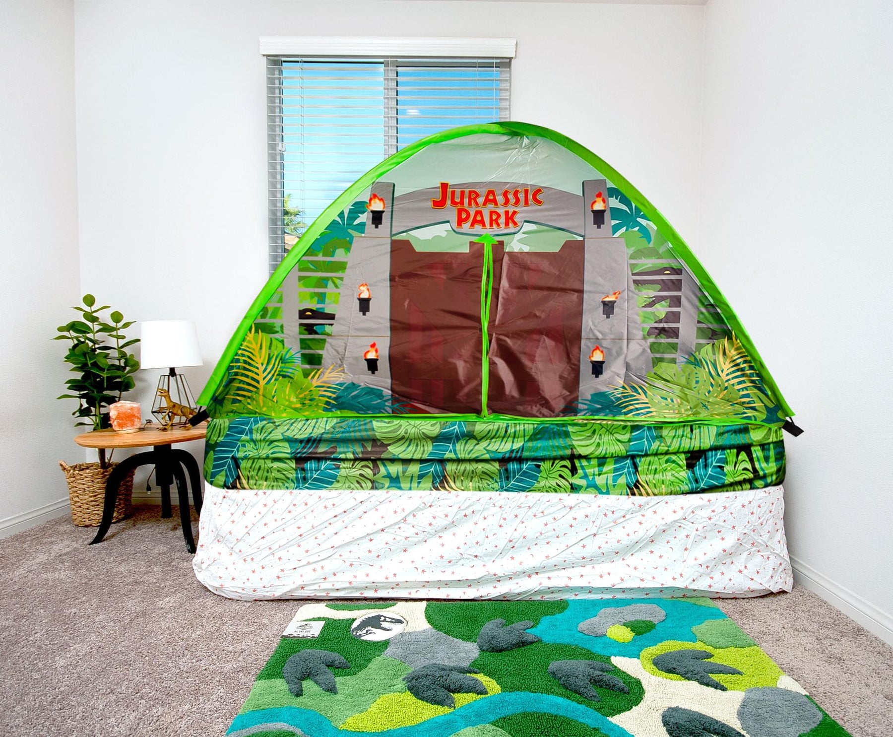 Jurassic Park Gates Indoor Bed Tent Pop-Up Canopy | 72 x 36 x 41 Inches