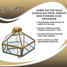 Harry Potter Gold Chocolate Frog Jewelry Box Storage Case Organizer