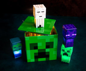 Minecraft Creeper Tin Storage Box Cube Organizer with Lid | 4 Inches