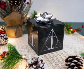 Harry Potter Deathly Hallows Tin Storage Box Cube Organizer with Lid | 4 Inches