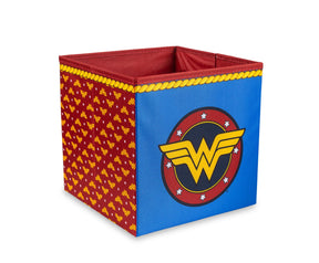 DC Comics Wonder Woman Logo Storage Bin Cube Organizer | 11 Inches