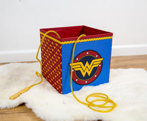 DC Comics Wonder Woman Logo Storage Bin Cube Organizer | 11 Inches